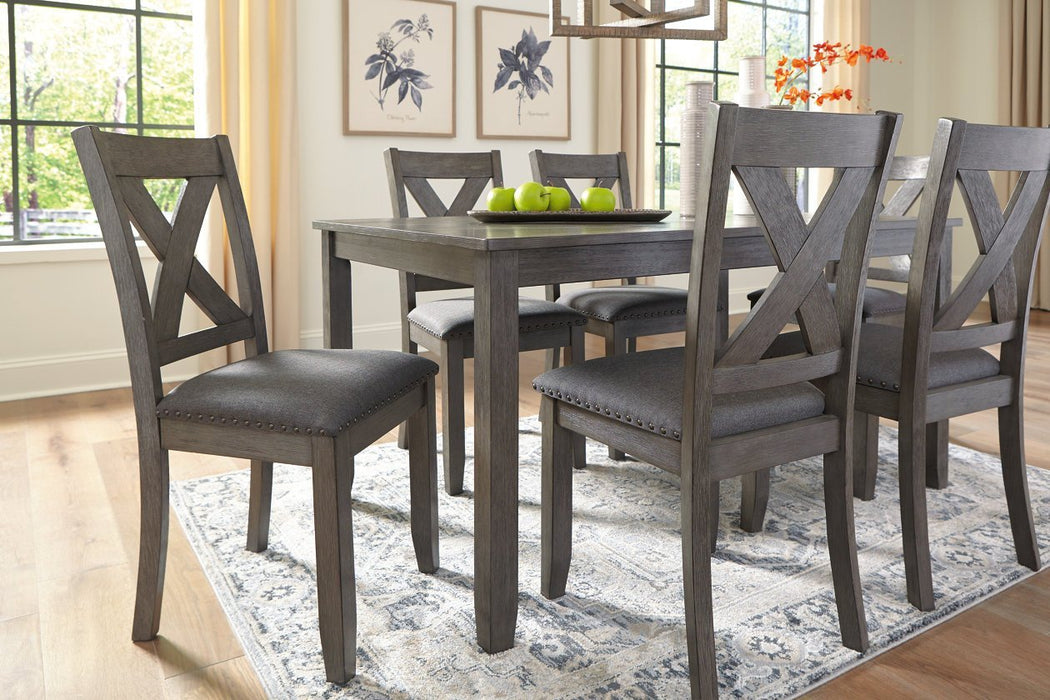 Caitbrook Gray Dining Table and Chairs (Set of 7) - Gate FurnitureDining Table