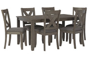 Caitbrook Gray Dining Table and Chairs (Set of 7) - Lara FurnitureDining Table
