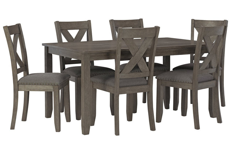 Caitbrook Gray Dining Table and Chairs (Set of 7) - Lara FurnitureDining Table