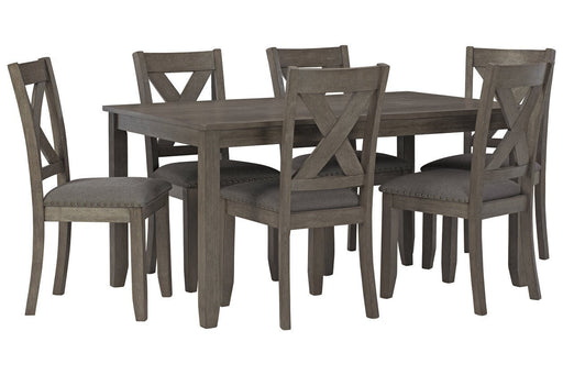 Caitbrook Gray Dining Table and Chairs (Set of 7) - Lara FurnitureDining Table