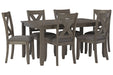 Caitbrook Gray Dining Table and Chairs (Set of 7) - Gate FurnitureDining Table