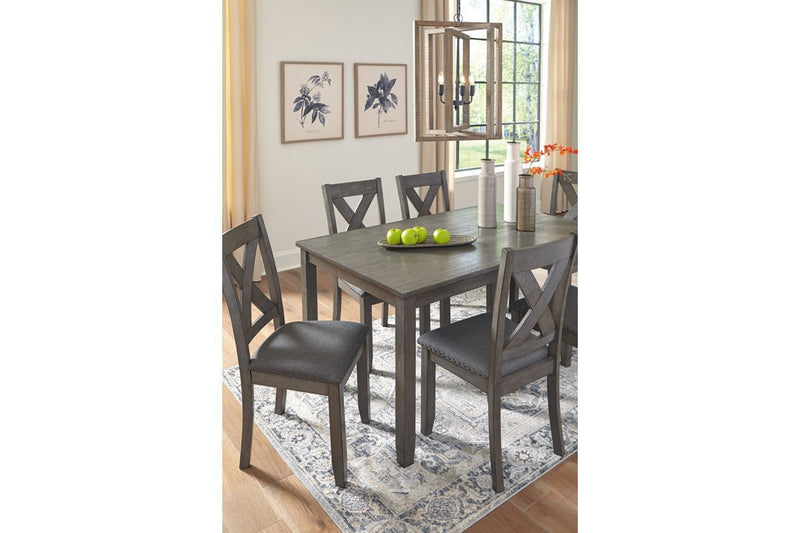 Caitbrook Gray Dining Table and Chairs (Set of 7) - Lara FurnitureDining Table