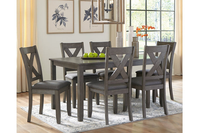 Caitbrook Gray Dining Table and Chairs (Set of 7) - Lara FurnitureDining Table