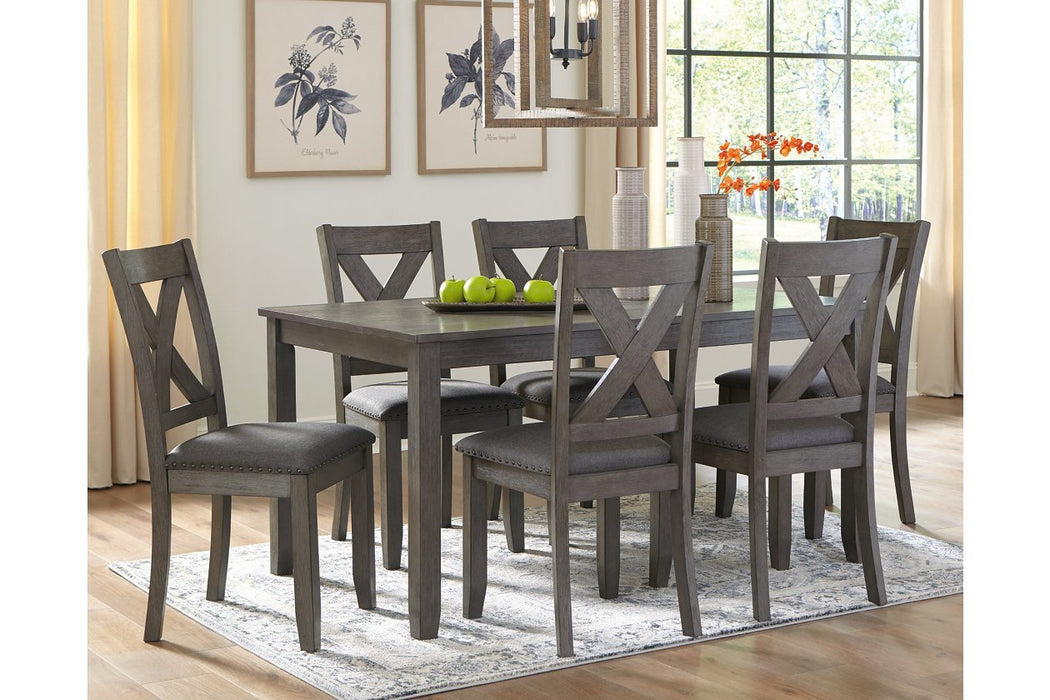 Caitbrook Gray Dining Table and Chairs (Set of 7) - Gate FurnitureDining Table