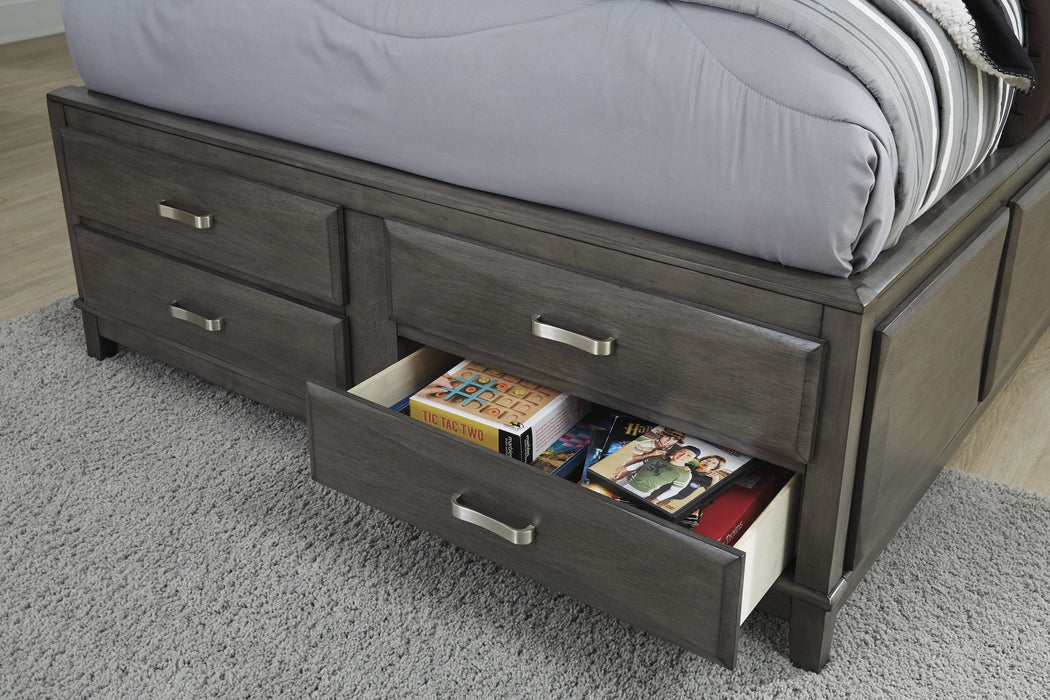 Caitbrook Gray Full Bookcase Storage Bed - Gate FurnitureFull Bed