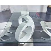 Calgary Gray Glass Top Table & PU Chair Dining Set - Lara FurnitureDining Room Set