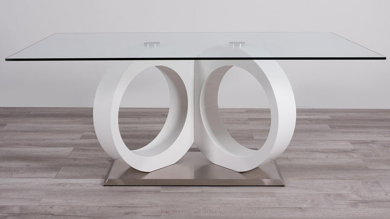 Calgary Gray Glass Top Table & PU Chair Dining Set - Lara FurnitureDining Room Set