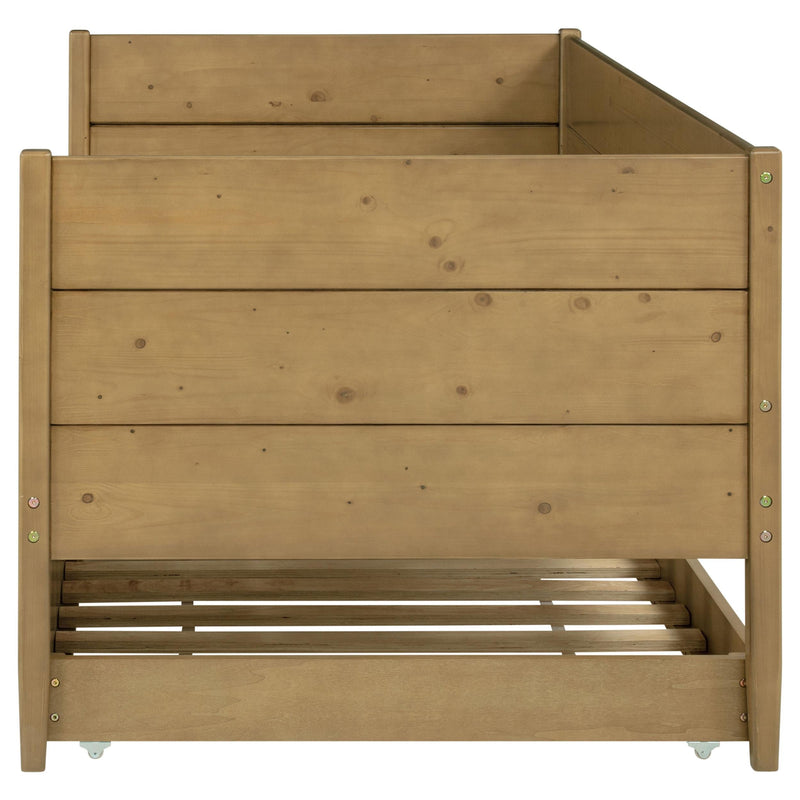 Calinda Wood Twin Daybed With Trundle Natural - 300685