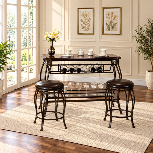 Callela - 3 PC Bar Set, Dining, MDF, Cherry Box: 1 of 1 Each - D701-3PC-Set