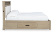 Calmoro California King Bookcase Bed with Dresser and Nightstand in Gray - PKG021402