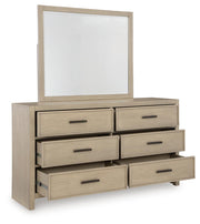 Calmoro California King Bookcase Bed with Mirrored Dresser and 2 Nightstands in Gray - PKG021396