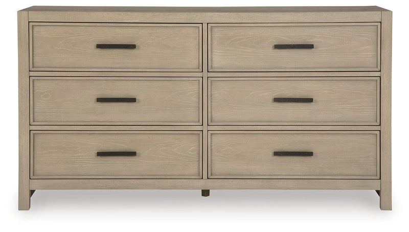 Calmoro King Bookcase Bed with Dresser in Gray - PKG021330