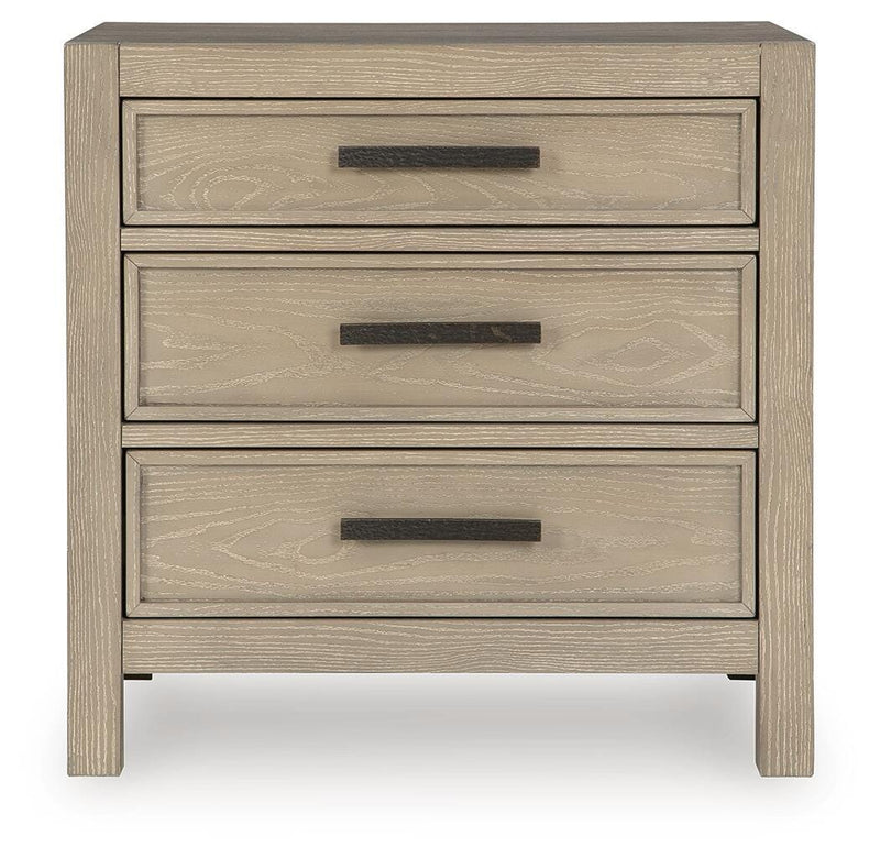 Calmoro King Bookcase Bed with Mirrored Dresser and 2 Nightstands in Gray - PKG021325