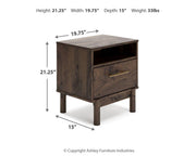 Calverson Full Panel Headboard, Dresser and 2 Nightstands in Mocha - PKG017844