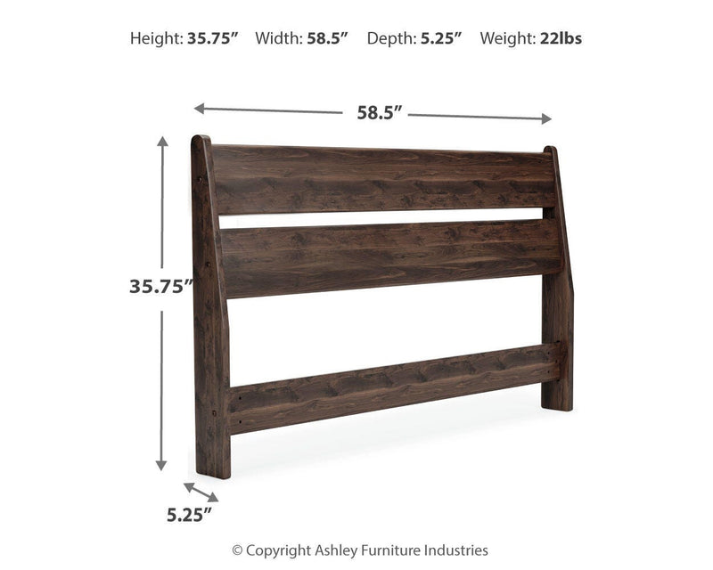 Calverson Full Panel Headboard, Dresser, Chest and 2 Nightstands in Mocha - PKG017843