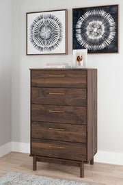 Calverson Full Panel Headboard, Dresser, Chest and Nightstand in Mocha - PKG017842