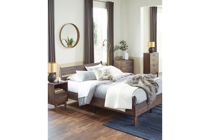 Calverson Mocha Full Panel Platform Bed - Gate FurnitureFull Bed