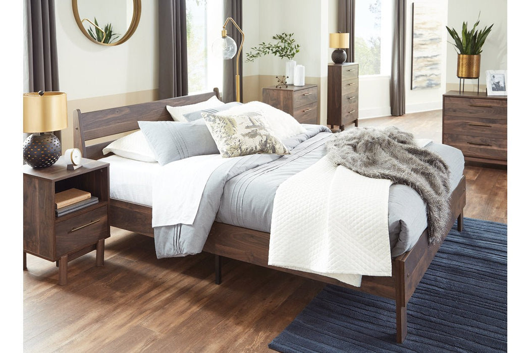 Calverson Mocha Full Panel Platform Bed - Gate FurnitureFull Bed