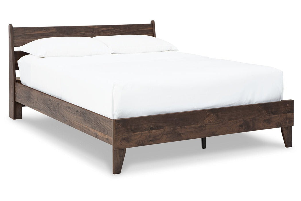 Calverson Mocha Queen Panel Platform Bed - Gate FurnitureQueen Bed