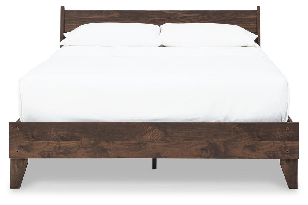 Calverson Mocha Queen Panel Platform Bed - Gate FurnitureQueen Bed