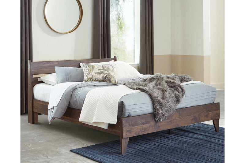 Calverson Mocha Queen Panel Platform Bed - Gate FurnitureQueen Bed
