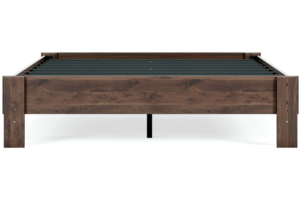 Calverson Mocha Queen Platform Bed - Gate FurnitureQueen Bed