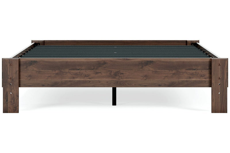 Calverson Mocha Queen Platform Bed - Lara FurnitureQueen Bed