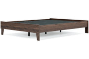 Calverson Mocha Queen Platform Bed - Lara FurnitureQueen Bed