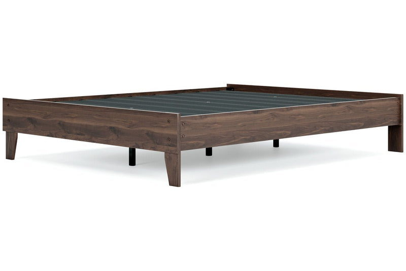 Calverson Mocha Queen Platform Bed - Lara FurnitureQueen Bed