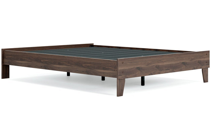 Calverson Mocha Queen Platform Bed - Lara FurnitureQueen Bed