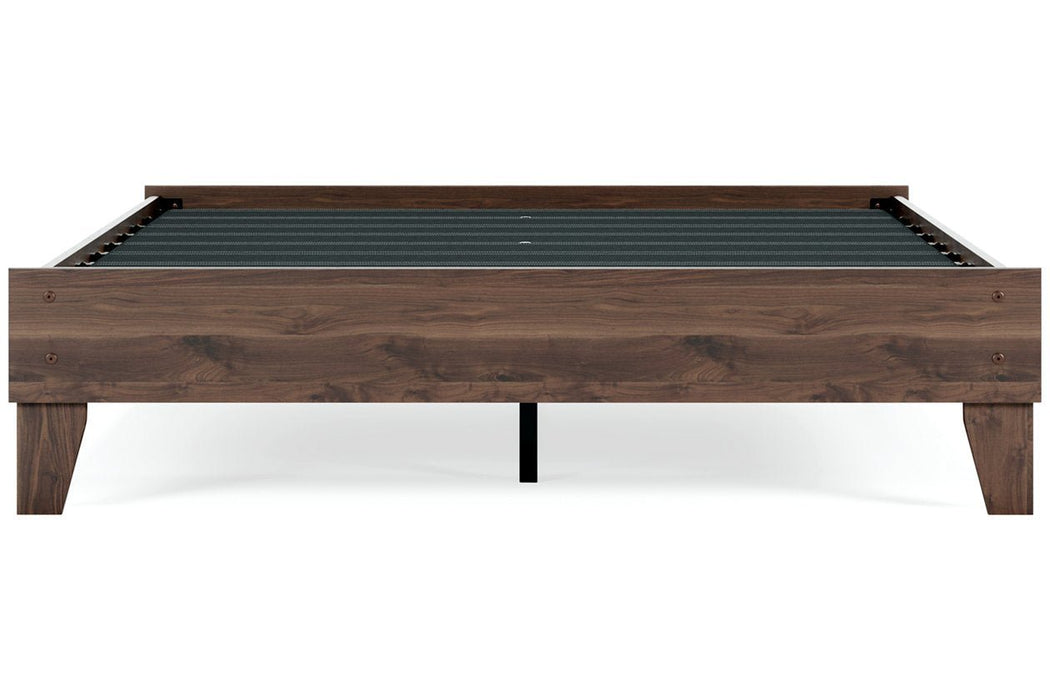 Calverson Mocha Queen Platform Bed - Gate FurnitureQueen Bed