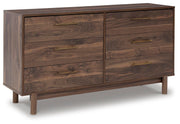 Calverson Queen Panel Headboard, Dresser and Chest in Mocha - PKG017858