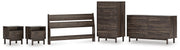 Calverson Queen Panel Headboard, Dresser, Chest and 2 Nightstands in Mocha - PKG017860