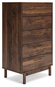 Calverson Queen Panel Headboard, Dresser, Chest and Nightstand in Mocha - PKG017859