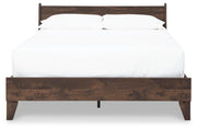 Calverson Queen Panel Platform Bed and Dresser in Mocha - PKG017862