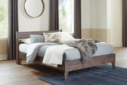 Calverson Queen Panel Platform Bed and Dresser in Mocha - PKG017862