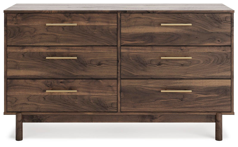 Calverson Queen Platform Bed and Dresser in Mocha - PKG017851