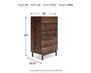 Calverson Queen Platform Bed, Dresser and Chest in Mocha - PKG017852
