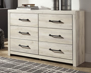 Cambeck Full Panel Bed with 4 Storage Drawers with Dresser in Whitewash - PKG003055