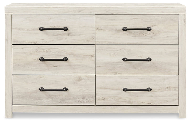 Cambeck King Panel Bed with 2 Storage Drawers with Dresser in Whitewash - PKG003043