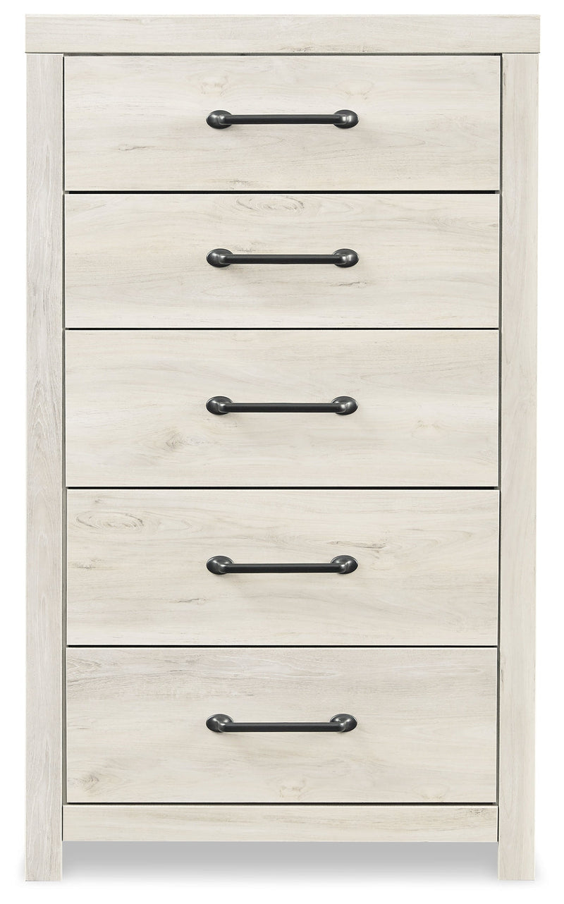 Cambeck King Panel Bed with Chest and Nightstand in Whitewash from Ashley - Lara Furniture