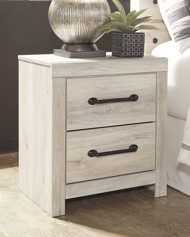Cambeck King Panel Bed with Chest and Nightstand in Whitewash from Ashley - Lara Furniture