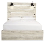 Cambeck Queen Panel Bed with Chest and Nightstand in Whitewash from Ashley - Lara Furniture