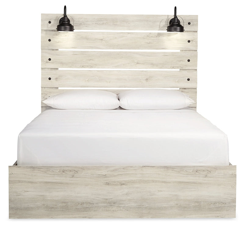 Cambeck Queen Panel Bed with Chest and Nightstand in Whitewash from Ashley - Lara Furniture