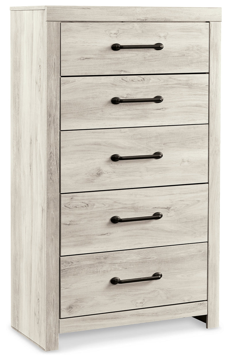 Cambeck Queen Panel Bed with Chest and Nightstand in Whitewash from Ashley - Lara Furniture