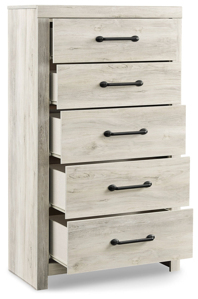 Cambeck Queen Panel Bed with Chest and Nightstand in Whitewash from Ashley - Lara Furniture