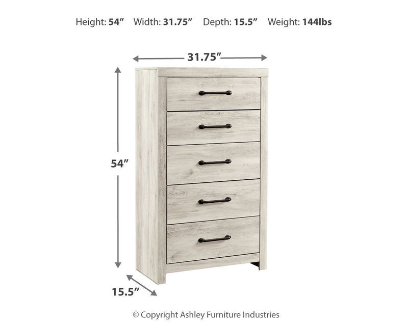 Cambeck Queen Panel Bed with Chest and Nightstand in Whitewash from Ashley - Lara Furniture