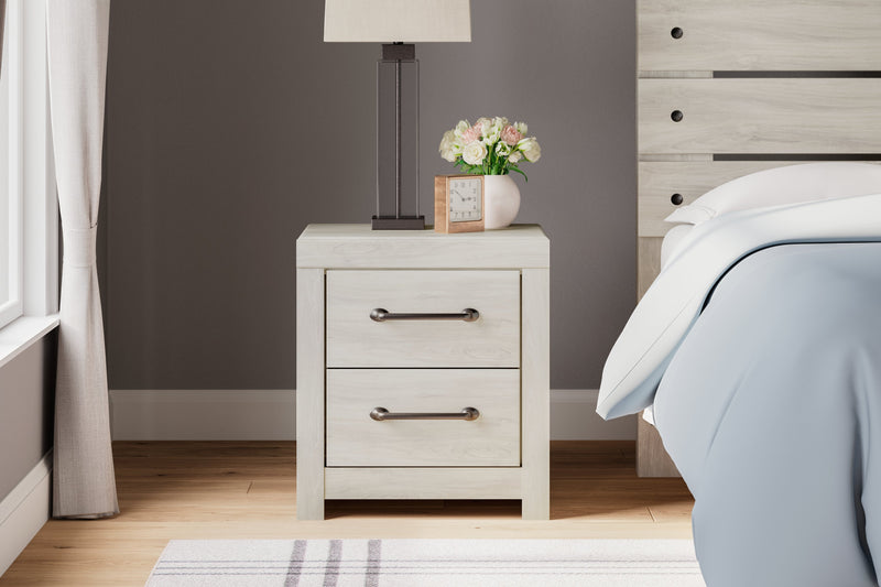 Cambeck Queen Panel Bed with Chest and Nightstand in Whitewash from Ashley - Lara Furniture