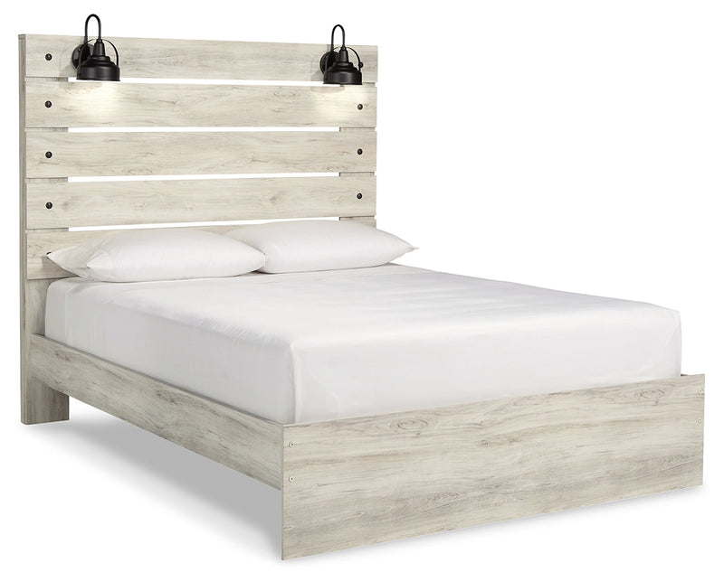 Cambeck Queen Panel Bed with Chest and Nightstand in Whitewash from Ashley - Lara Furniture