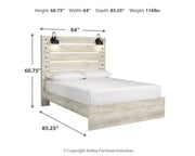 Cambeck Queen Panel Bed with Chest and Nightstand in Whitewash from Ashley - Lara Furniture